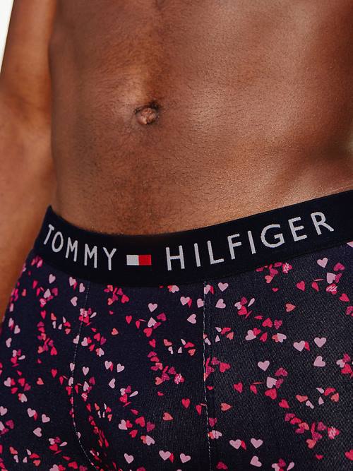 Blue Tommy Hilfiger Original All-Over Print Trunks Men's Underwear | TH723GBX