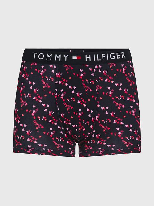 Blue Tommy Hilfiger Original All-Over Print Trunks Men's Underwear | TH723GBX