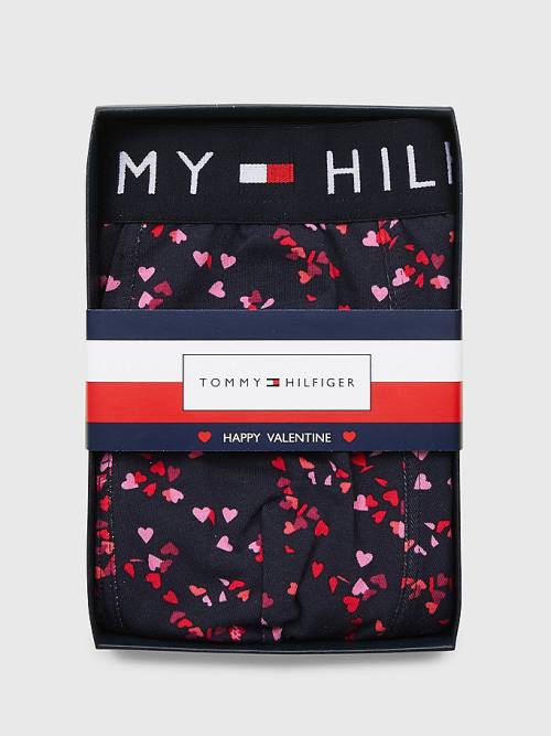 Blue Tommy Hilfiger Original All-Over Print Trunks Men's Underwear | TH723GBX