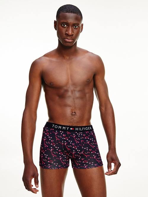 Blue Tommy Hilfiger Original All-Over Print Trunks Men\'s Underwear | TH723GBX