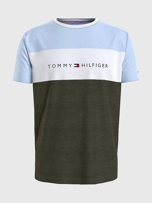 Blue Tommy Hilfiger Original Colour-Blocked Logo Men\'s Pyjamas | TH216WZN