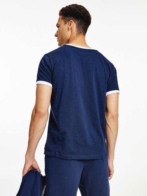 Blue Tommy Hilfiger Original Colour-Blocked Logo Men's Pyjamas | TH375HAL