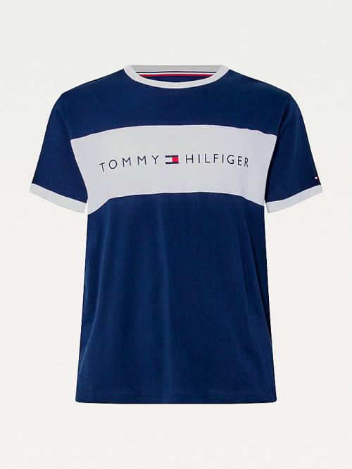 Blue Tommy Hilfiger Original Colour-Blocked Logo Men's Pyjamas | TH375HAL