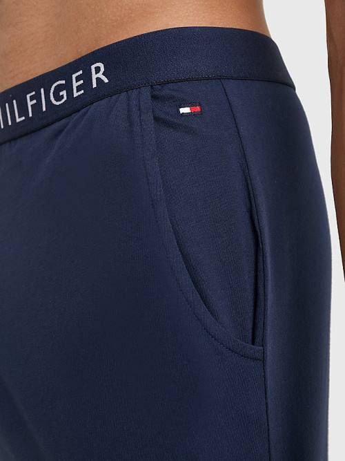 Blue Tommy Hilfiger Original Jersey Logo Shorts Men's Pyjamas | TH823DAH