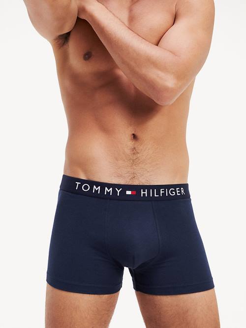 Blue Tommy Hilfiger Original Stretch Logo Waistband Trunks Men's Underwear | TH568OXI