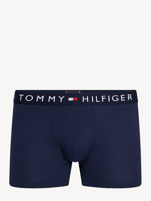 Blue Tommy Hilfiger Original Stretch Logo Waistband Trunks Men's Underwear | TH568OXI