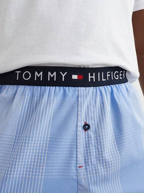 Blue Tommy Hilfiger Original Woven Print Shorts Men's Pyjamas | TH958OWR