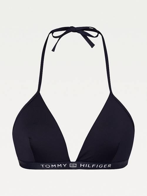 Blue Tommy Hilfiger Padded Triangle Bikini Top Women's Swimwear | TH735TPA