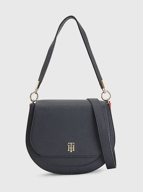 Blue Tommy Hilfiger Pebble Grain Saddle Women\'s Bags | TH147WGK