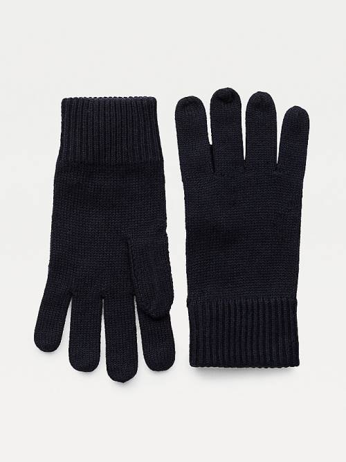 Blue Tommy Hilfiger Pima Cotton Cashmere Men\'s Gloves | TH871DZJ