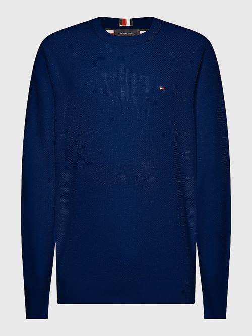 Blue Tommy Hilfiger Plus Crew Neck Jumper Men\'s Sweaters | TH431GSW