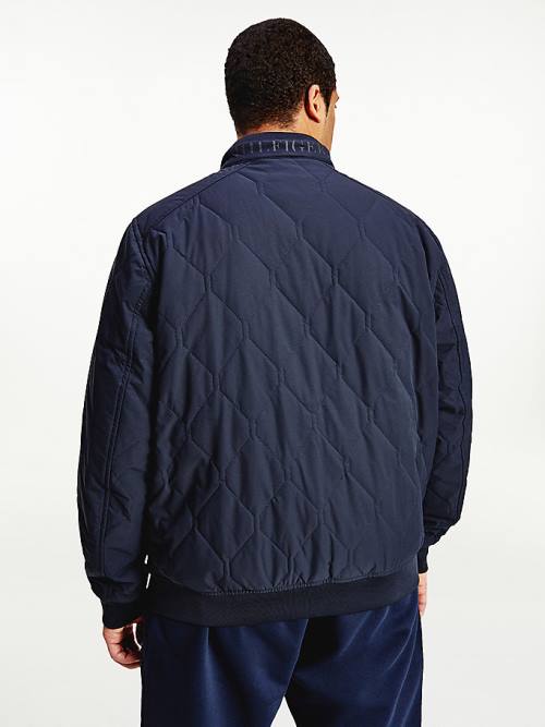 Blue Tommy Hilfiger Plus Diamond Quilted Bomber Men's Jackets | TH326QMH