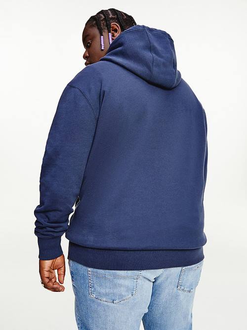 Blue Tommy Hilfiger Plus Essential Logo Men's Hoodie | TH418WIO