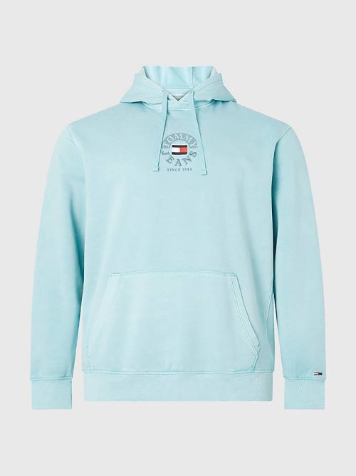 Blue Tommy Hilfiger Plus Fleece Men's Hoodie | TH175LMK