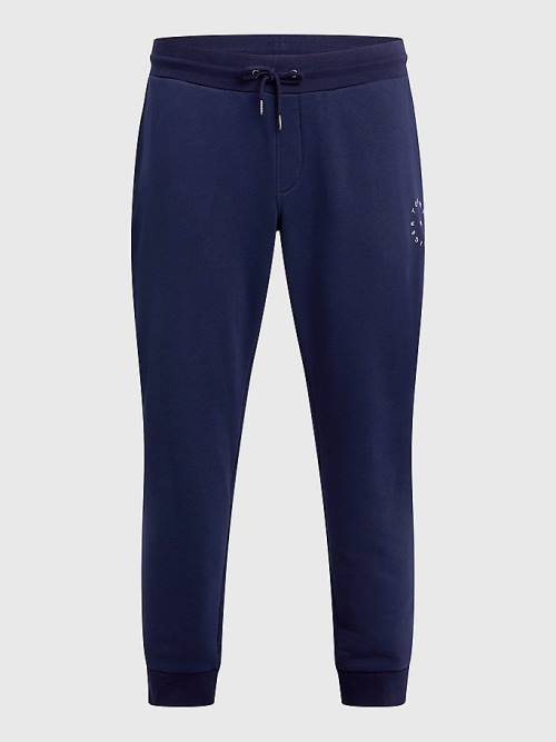 Blue Tommy Hilfiger Plus Organic Cotton Flex Fleece Joggers Men's Pants | TH564PGA