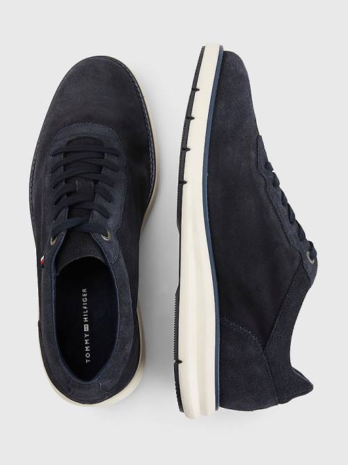 Blue Tommy Hilfiger Premium Hybrid Suede Men's Casual Shoes | TH246ECR