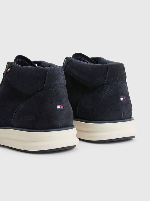 Blue Tommy Hilfiger Premium Hybrid Suede Chukka Men's Casual Shoes | TH489OWY