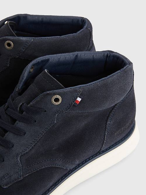 Blue Tommy Hilfiger Premium Hybrid Suede Chukka Men's Casual Shoes | TH489OWY