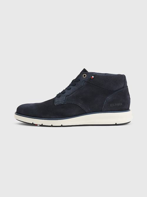 Blue Tommy Hilfiger Premium Hybrid Suede Chukka Men's Casual Shoes | TH489OWY