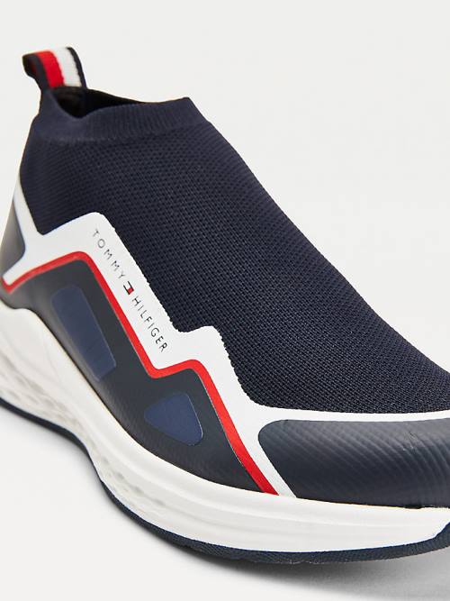 Blue Tommy Hilfiger Pull-On Low-Top Sock Boys' Sneakers | TH931IHC