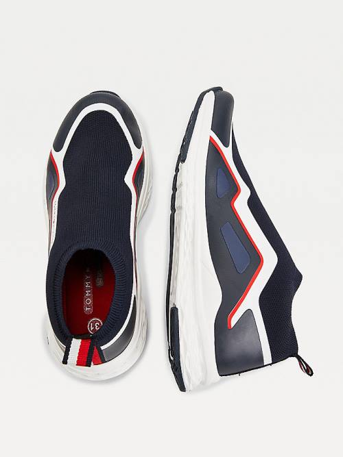 Blue Tommy Hilfiger Pull-On Low-Top Sock Boys' Sneakers | TH931IHC