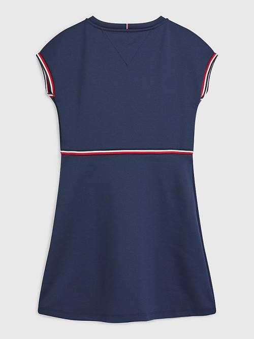 Blue Tommy Hilfiger Punto Fit And Flare Girls' Dress | TH572SWO