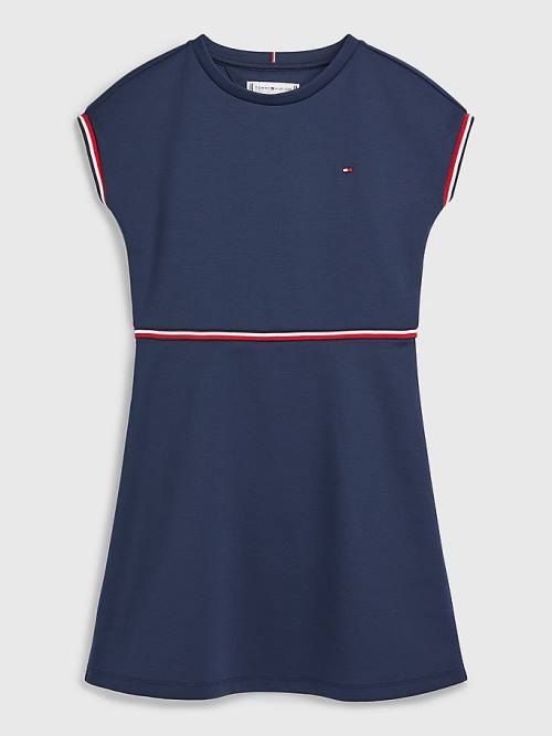 Blue Tommy Hilfiger Punto Fit And Flare Girls\' Dress | TH572SWO