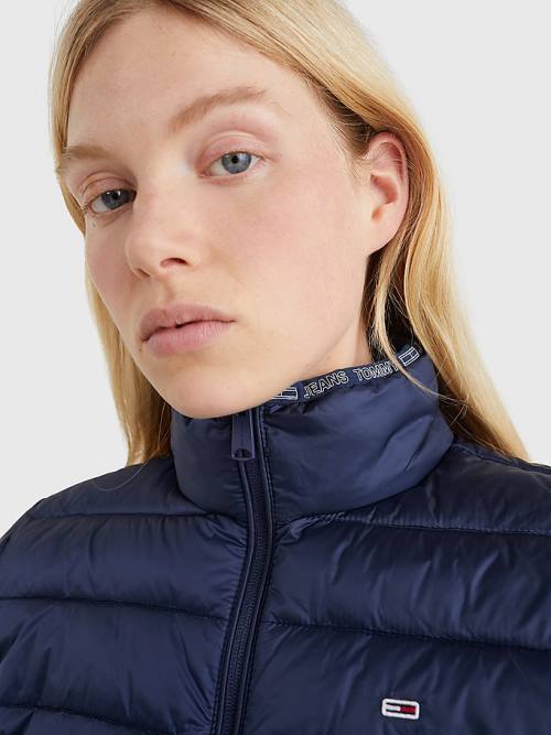 Blue Tommy Hilfiger Quilted Zip-Thru Women's Jackets | TH798CXI