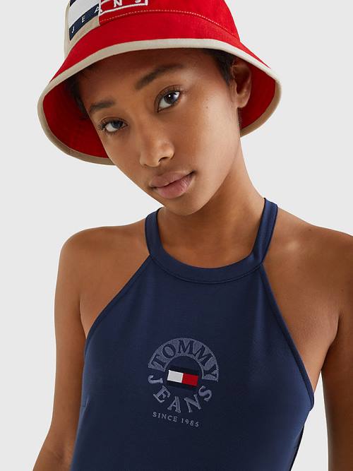 Blue Tommy Hilfiger Racerback Bodycon Women's Dress | TH168CVP