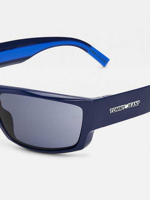 Blue Tommy Hilfiger Rectangular Men's Sunglasses | TH298TEI