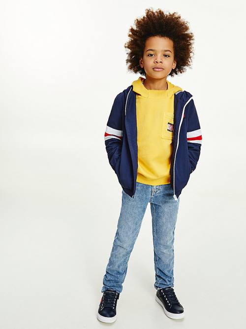 Blue Tommy Hilfiger Recycled Colour-Blocked Padded Boys\' Jackets | TH437EZV