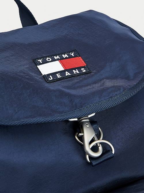 Blue Tommy Hilfiger Recycled Nylon Badge Backpack Men's Bags | TH315BHK