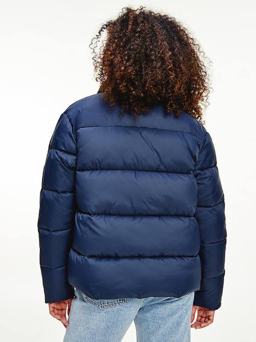 Blue Tommy Hilfiger Recycled Nylon Puffer Women's Jackets | TH905HAG