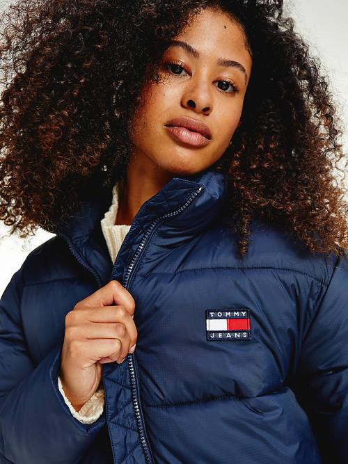 Blue Tommy Hilfiger Recycled Nylon Puffer Women's Jackets | TH905HAG