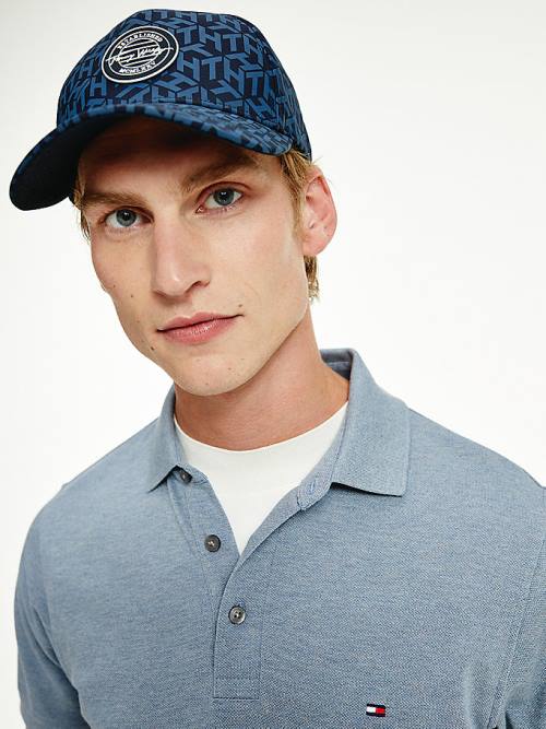 Blue Tommy Hilfiger Recycled Signature Logo Cap Men's Hats | TH692YAG