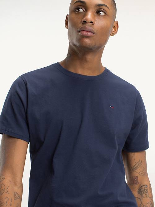 Blue Tommy Hilfiger Regular Fit Crew Men's T Shirts | TH246JMY