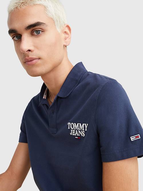 Blue Tommy Hilfiger Regular Fit Jersey Men's Polo Shirts | TH250MGY