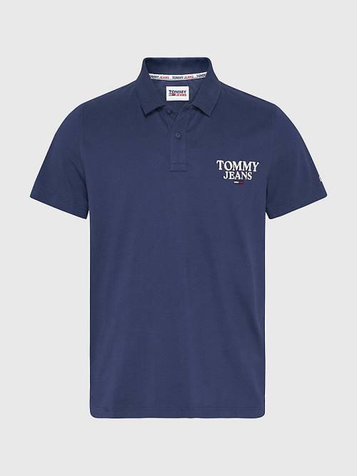 Blue Tommy Hilfiger Regular Fit Jersey Men's Polo Shirts | TH250MGY