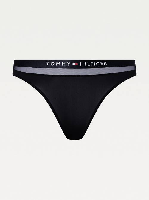 Blue Tommy Hilfiger Regular Fit Mesh Thong Women's Underwear | TH234RZB