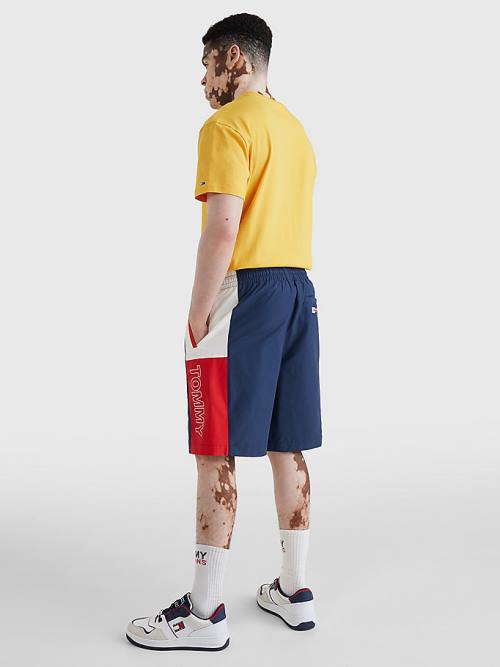 Blue Tommy Hilfiger Relaxed Fit Basketball Men's Shorts | TH274LED