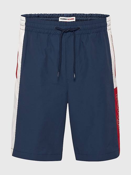 Blue Tommy Hilfiger Relaxed Fit Basketball Men's Shorts | TH274LED