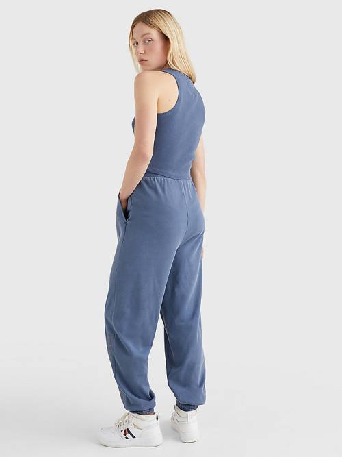 Blue Tommy Hilfiger Relaxed Fit Logo Joggers Women's Pants | TH956NOY