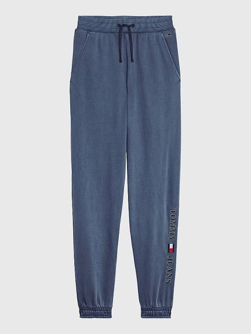 Blue Tommy Hilfiger Relaxed Fit Logo Joggers Women's Pants | TH956NOY