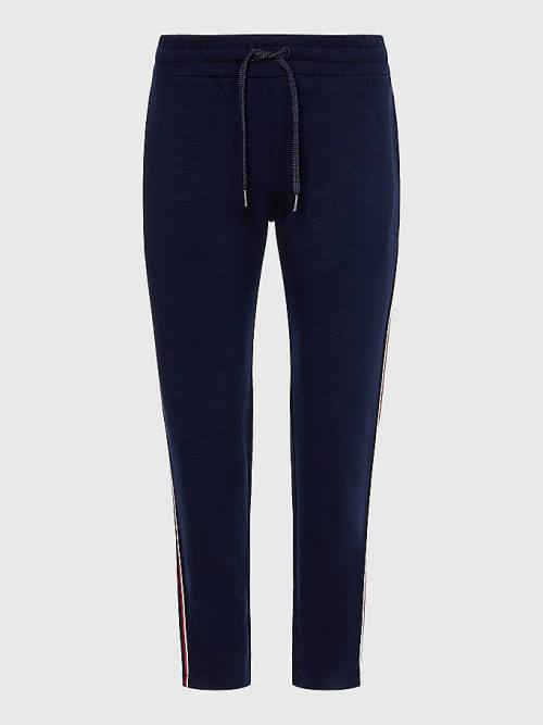 Blue Tommy Hilfiger Relaxed Fit Signature Tape Joggers Women's Pants | TH718EQK