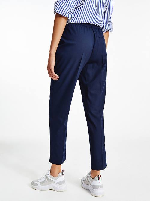 Blue Tommy Hilfiger Relaxed Tapered Pull-On Women's Pants | TH964XLP