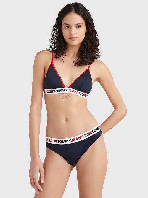 Blue Tommy Hilfiger Repeat Logo Classic Bikini Bottoms Women's Swimwear | TH916YLI