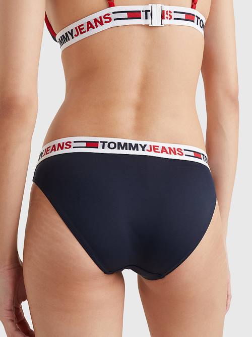 Blue Tommy Hilfiger Repeat Logo Classic Bikini Bottoms Women's Swimwear | TH916YLI