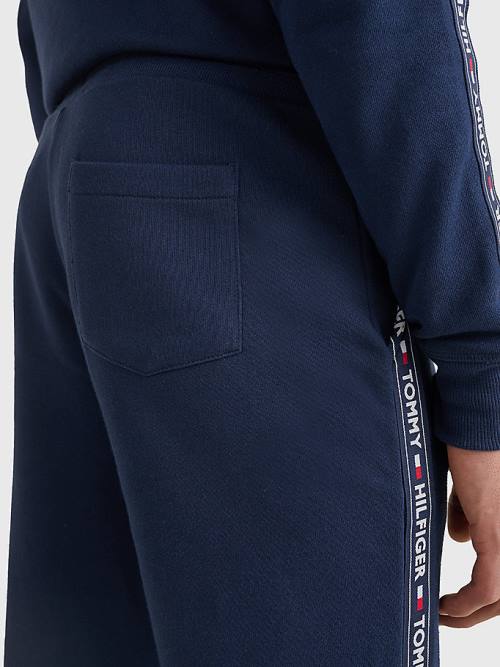 Blue Tommy Hilfiger Repeat Logo Tape Joggers Men's Pyjamas | TH014OIB