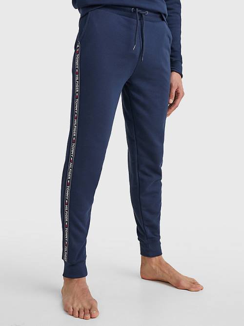 Blue Tommy Hilfiger Repeat Logo Tape Joggers Men\'s Pyjamas | TH014OIB