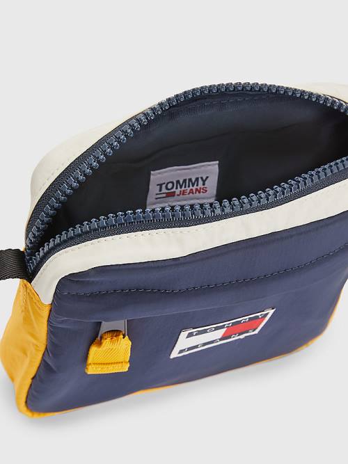 Blue Tommy Hilfiger Repeat Logo Tape Reporter Men's Bags | TH376VOC